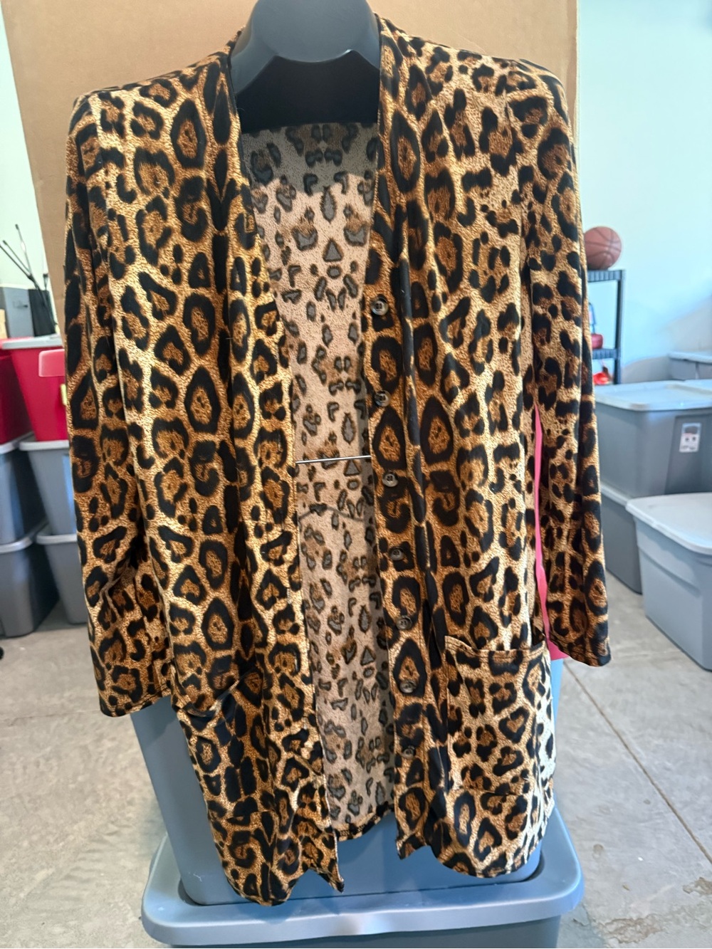 Leopard Print Open Cardigan Sweater - Brown/Black p70
